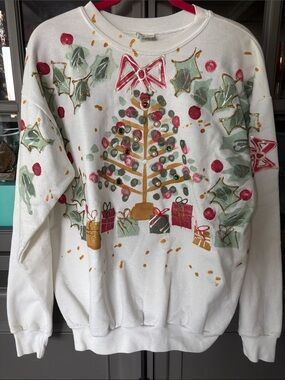 Vintage hand painted Christmas sweater